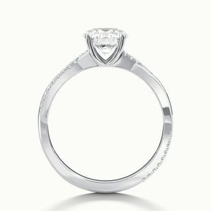 2.60 Ct In Round Bardot Scallop Engagement Ring