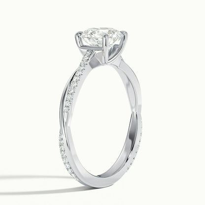 2.60 Ct In Round Bardot Scallop Engagement Ring