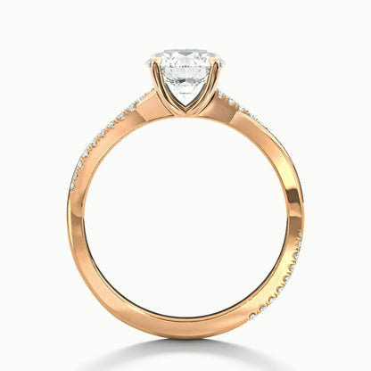 2.60 Ct In Round Bardot Scallop Engagement Ring