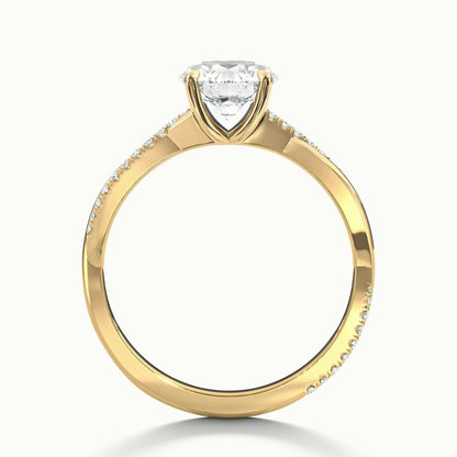 2.60 Ct In Round Bardot Scallop Engagement Ring