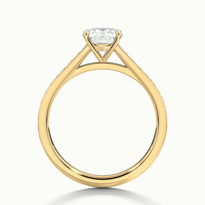 2.25 Ct In Round Bardot Scallop Engagement Ring
