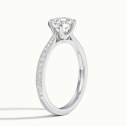 2.30 Ct In Round Bardot Scallop Engagement Ring