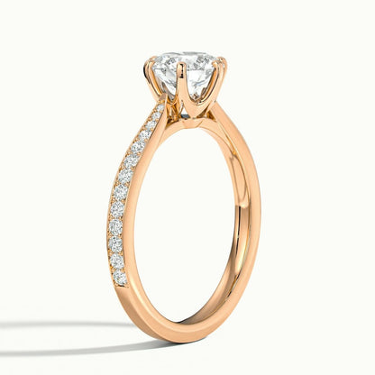 2.30 Ct In Round Bardot Scallop Engagement Ring