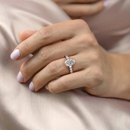 4.00 CT The Adelle Oval Pave Diamonds, Set Engagement Ring