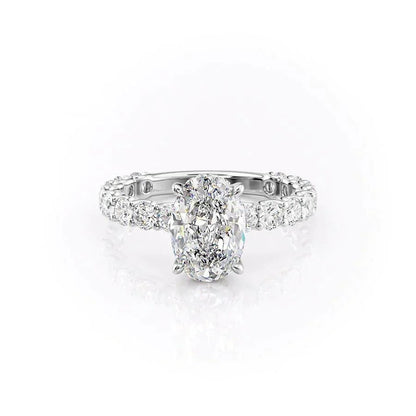 4.00 CT The Adelle Oval Pave Diamonds, Set Engagement Ring