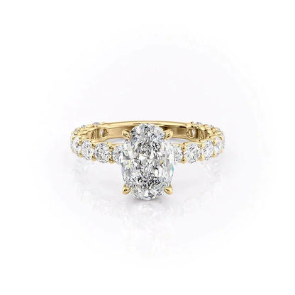 4.00 CT The Adelle Oval Pave Diamonds, Set Engagement Ring