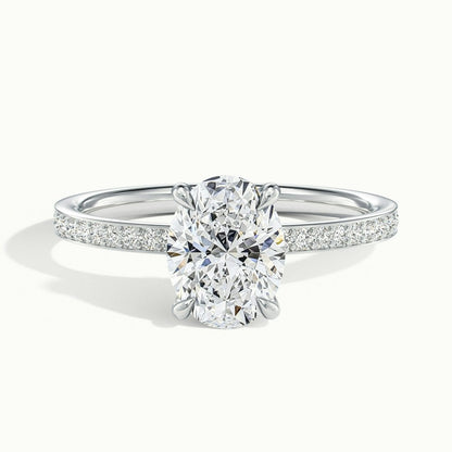 2.50 Ct In Oval Bardot Scallop Engagement Ring
