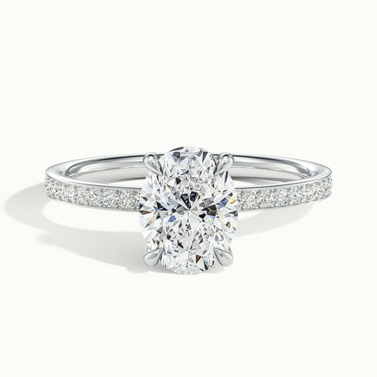 2.50 Ct In Oval Bardot Scallop Engagement Ring