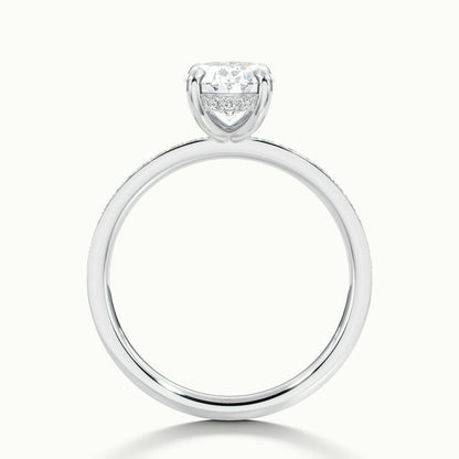 2.50 Ct In Oval Bardot Scallop Engagement Ring