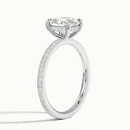2.50 Ct In Oval Bardot Scallop Engagement Ring