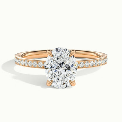 2.50 Ct In Oval Bardot Scallop Engagement Ring
