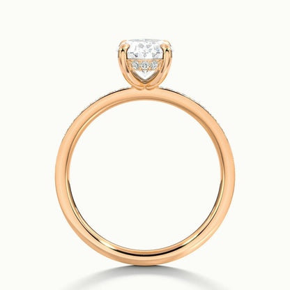 2.50 Ct In Oval Bardot Scallop Engagement Ring