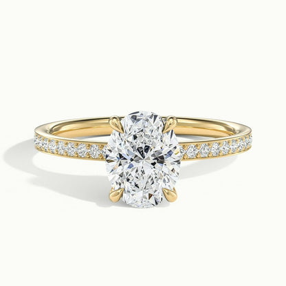 2.50 Ct In Oval Bardot Scallop Engagement Ring