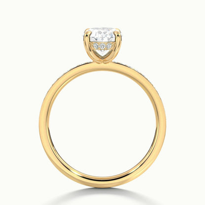 2.50 Ct In Oval Bardot Scallop Engagement Ring