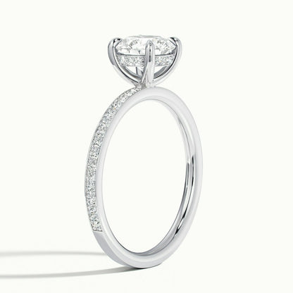 2.50 Ct In Round Bardot Scallop Engagement Ring