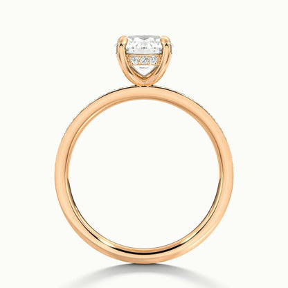2.50 Ct In Round Bardot Scallop Engagement Ring