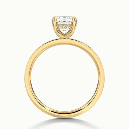 2.50 Ct In Round Bardot Scallop Engagement Ring