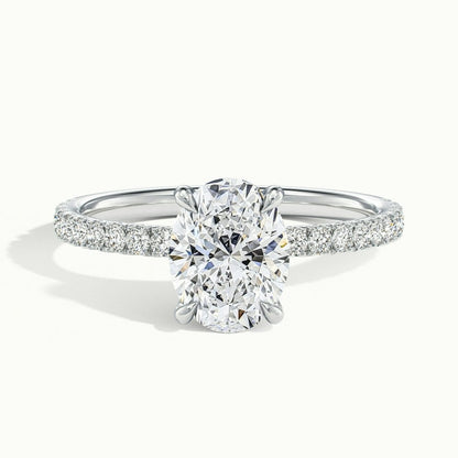 2.50 Ct In Oval Bardot Scallop Engagement Ring