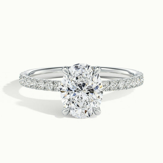 2.50 Ct In Oval Bardot Scallop Engagement Ring