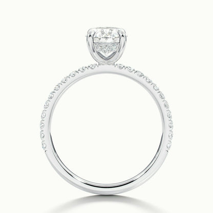 2.50 Ct In Oval Bardot Scallop Engagement Ring