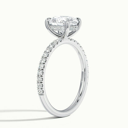 2.50 Ct In Oval Bardot Scallop Engagement Ring