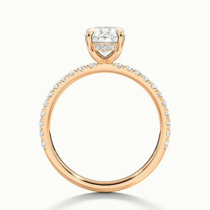 2.50 Ct In Oval Bardot Scallop Engagement Ring