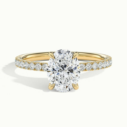 2.50 Ct In Oval Bardot Scallop Engagement Ring