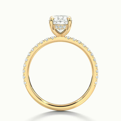 2.50 Ct In Oval Bardot Scallop Engagement Ring