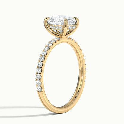 2.50 Ct In Oval Bardot Scallop Engagement Ring