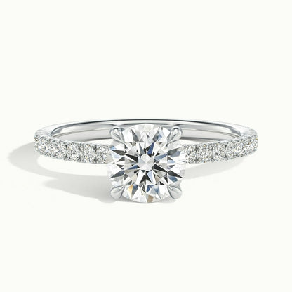 2.60 Ct In Round Bardot Scallop Engagement Ring