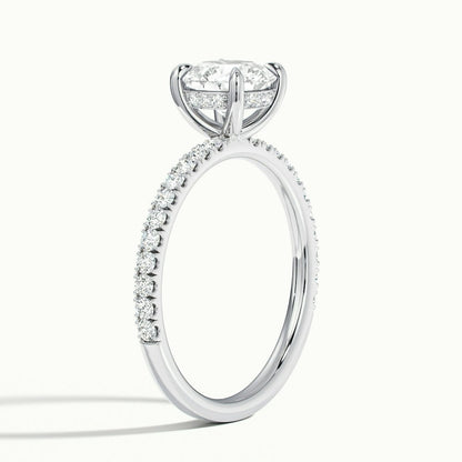 2.60 Ct In Round Bardot Scallop Engagement Ring