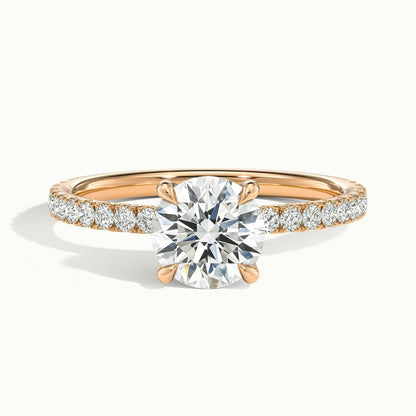 2.60 Ct In Round Bardot Scallop Engagement Ring