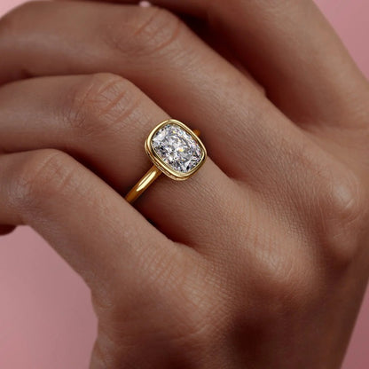 3.00 CT The Charlotte Cushion Bezel-Set Engagement Ring