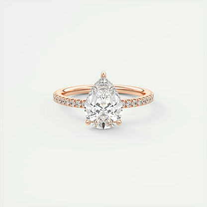 2.25 Ct Harper Pavé Pear Center with French Set Pavé Band Ring
