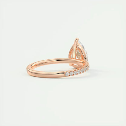 2.25 Ct Harper Pavé Pear Center with French Set Pavé Band Ring