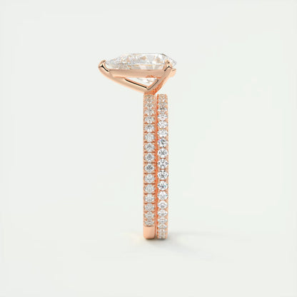 2.25 Ct Harper Pavé Pear Center with French Set Pavé Band Ring