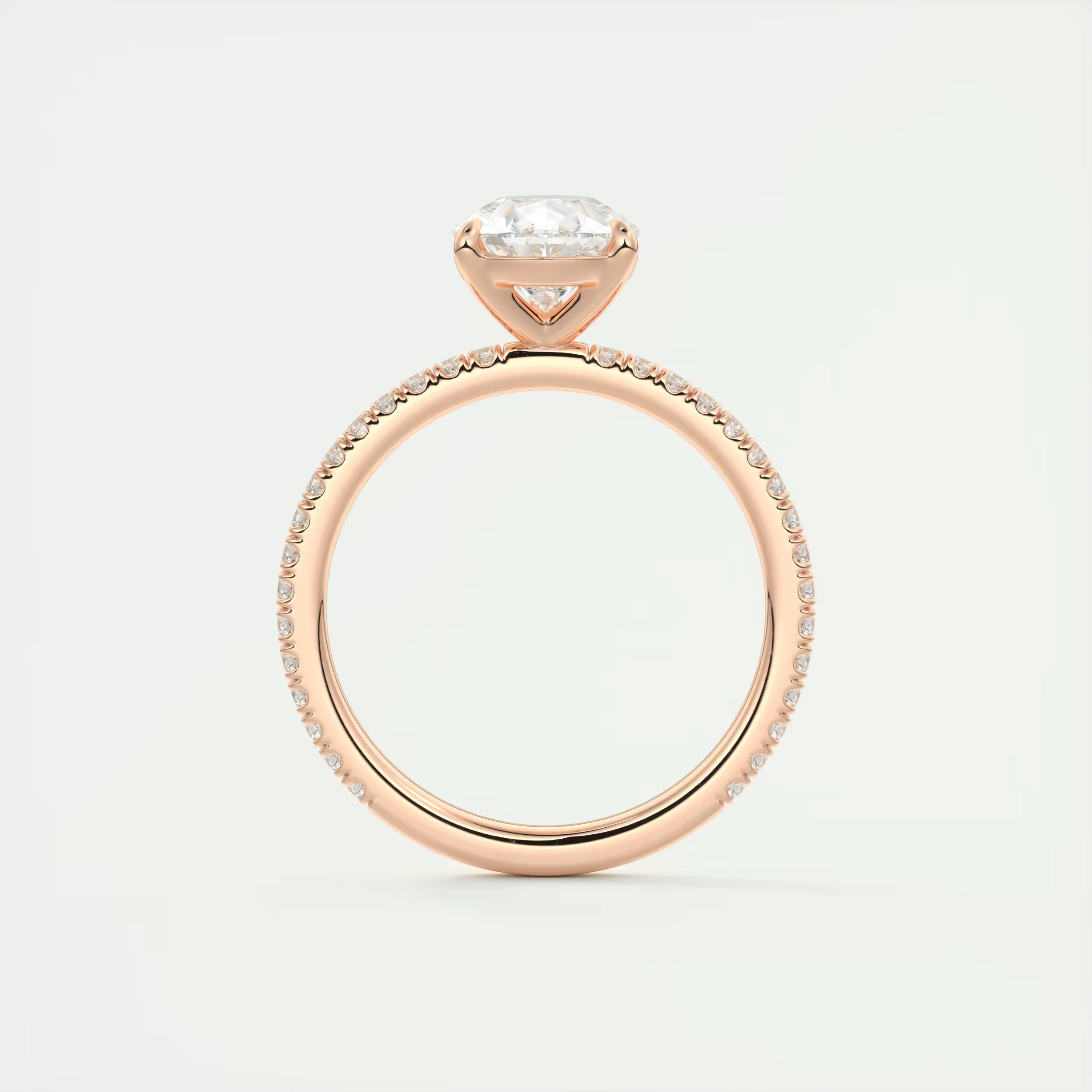 2.25 Ct Harper Pavé Center Stone Pear & Side Stone Round Band Ring