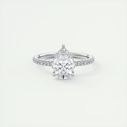 2.25 Ct Harper Pavé Pear Center with French Set Pavé Band Ring