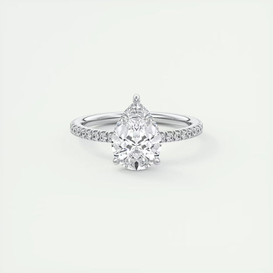 2.25 Ct Harper Pavé Pear Center with French Set Pavé Band Ring