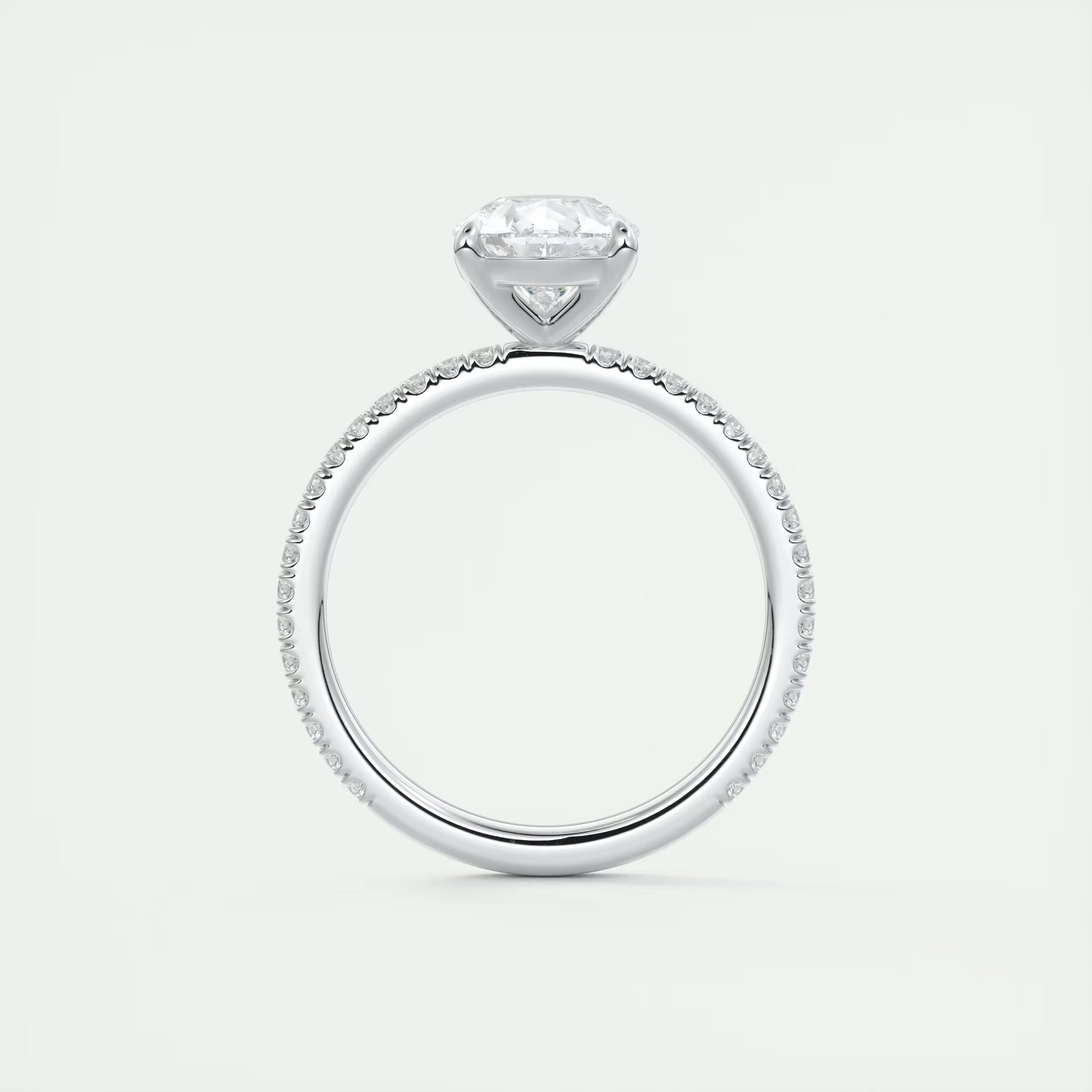 2.25 Ct Harper Pavé Center Stone Pear & Side Stone Round Band Ring