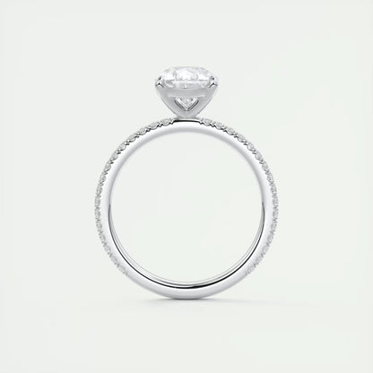 2.25 Ct Harper Pavé Pear Center with French Set Pavé Band Ring