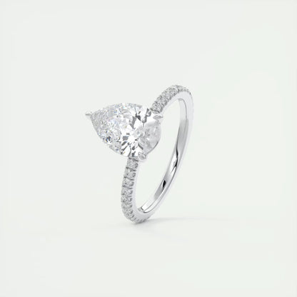 2.25 Ct Harper Pavé Pear Center with French Set Pavé Band Ring