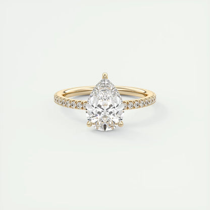 2.25 Ct Harper Pavé Pear Center with French Set Pavé Band Ring