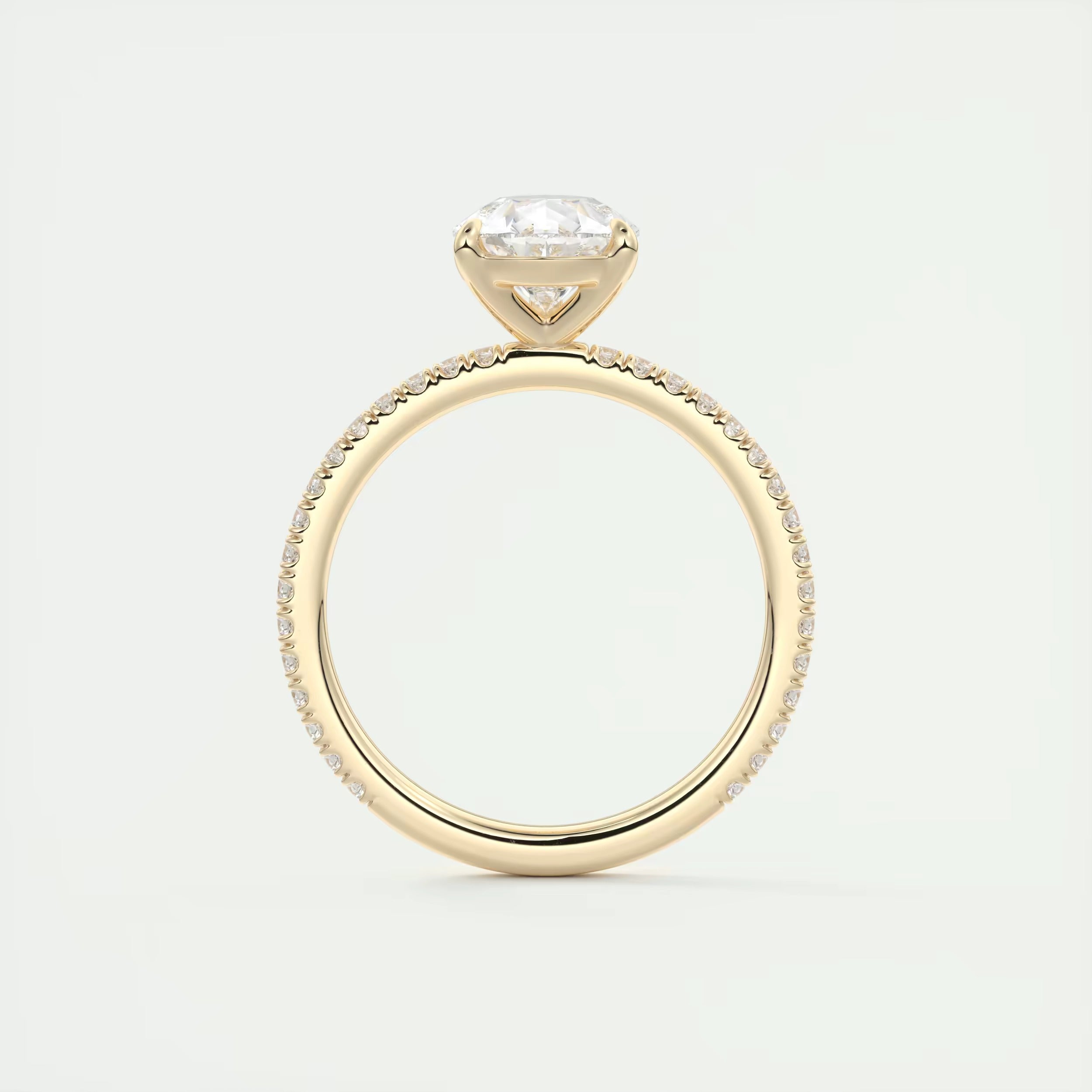 2.25 Ct Harper Pavé Center Stone Pear & Side Stone Round Band Ring