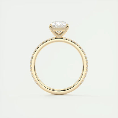 2.25 Ct Harper Pavé Pear Center with French Set Pavé Band Ring