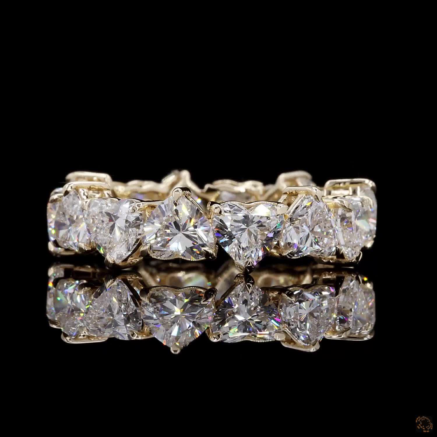 7.52 Ct Luxury Heart Cut Diamond Full Eternity Band Ring in Prong Set Wedding & Anniversary Band