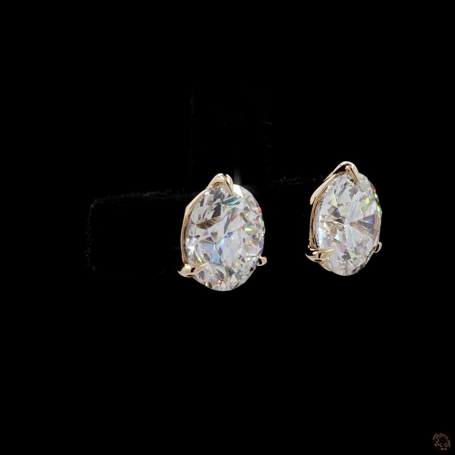 5.08 Ct Classic Round Diamond Solitaire Studs in White Gold
