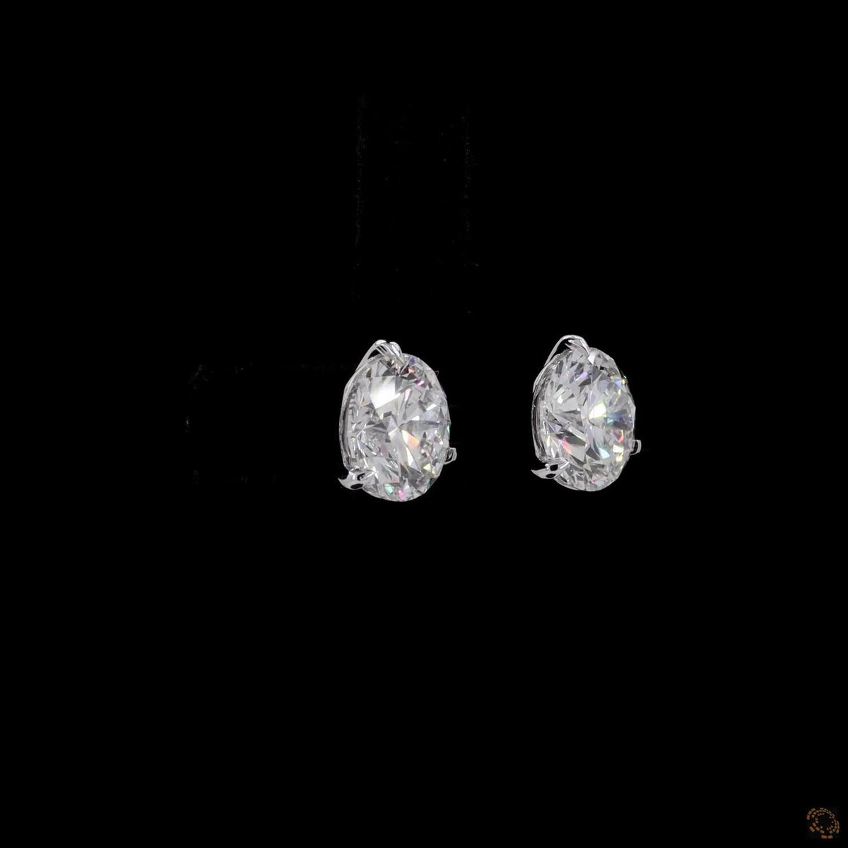4.17 Ct Round Solitaire Diamond Stud Earrings in White Gold
