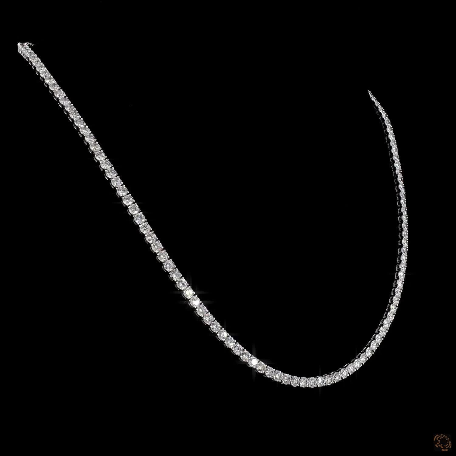 16.38 Ct Mid-Size Graduated Round Lab-Grown Diamond Tennis Choker