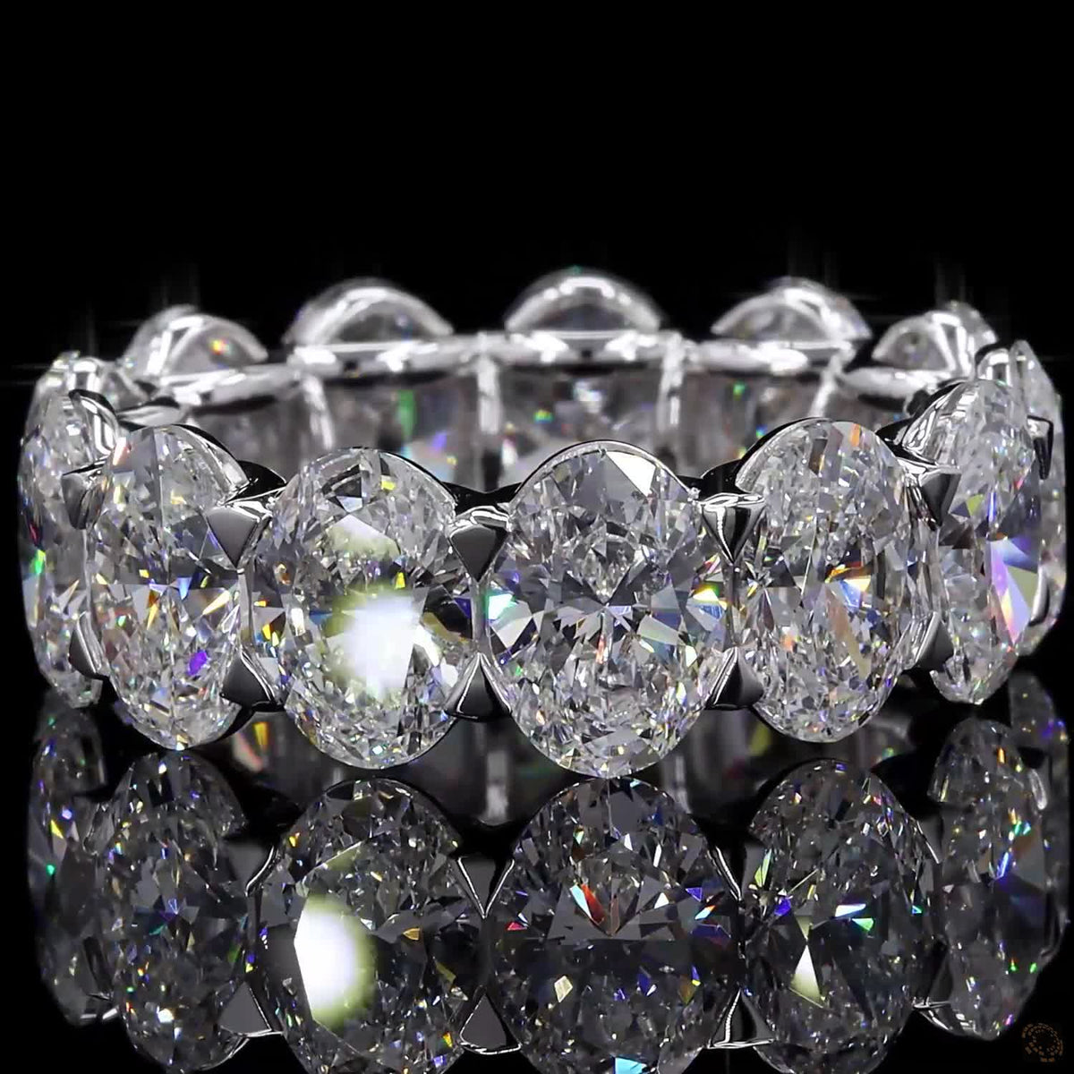 9.59 Ct Oval Cut Vertical North-South orientation around the band